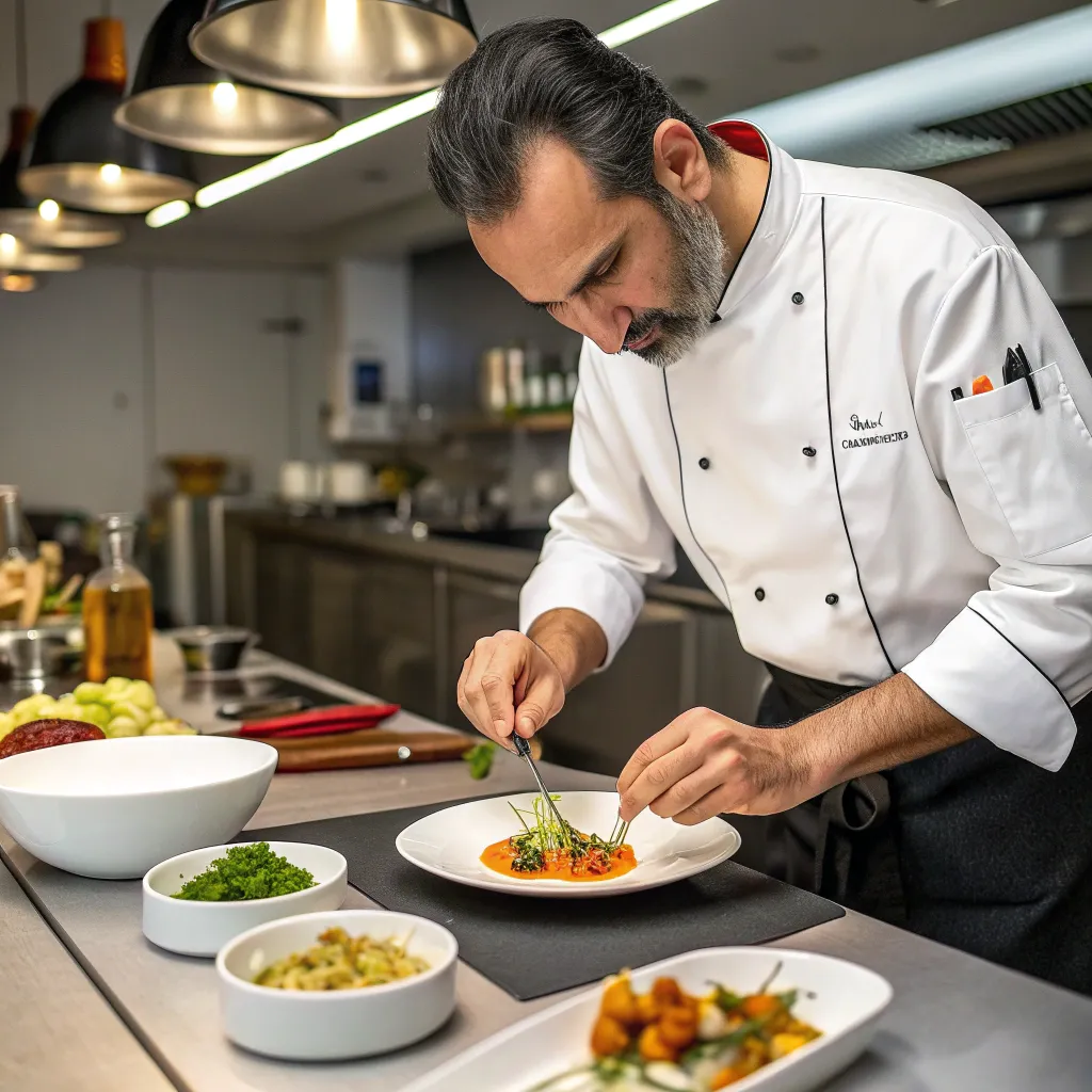 Culinary expert guiding through sophisticated recipes